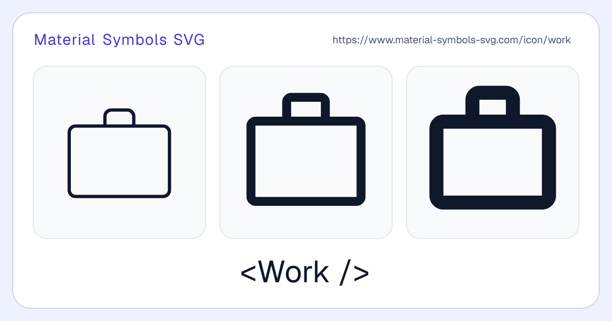 Work Icon - Material Symbols SVG
